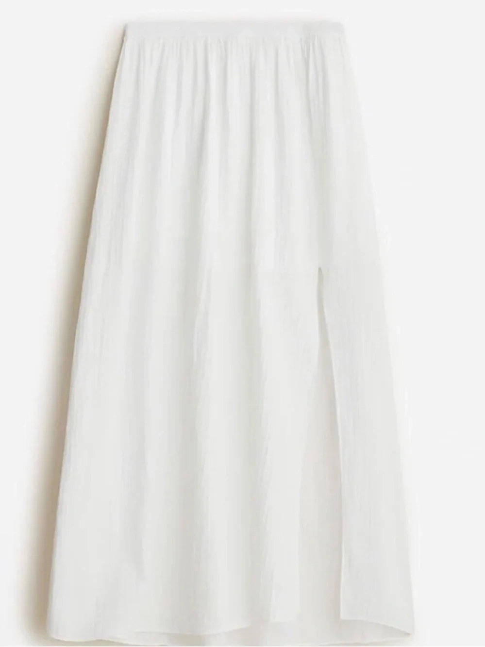J. Crew White Maxi Skirt with Lightweight Pleats